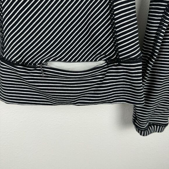 Lululemon Long Sleeve Shirt Women's Size 4 Race Your Pace Pique Black Running - Picture 6 of 7